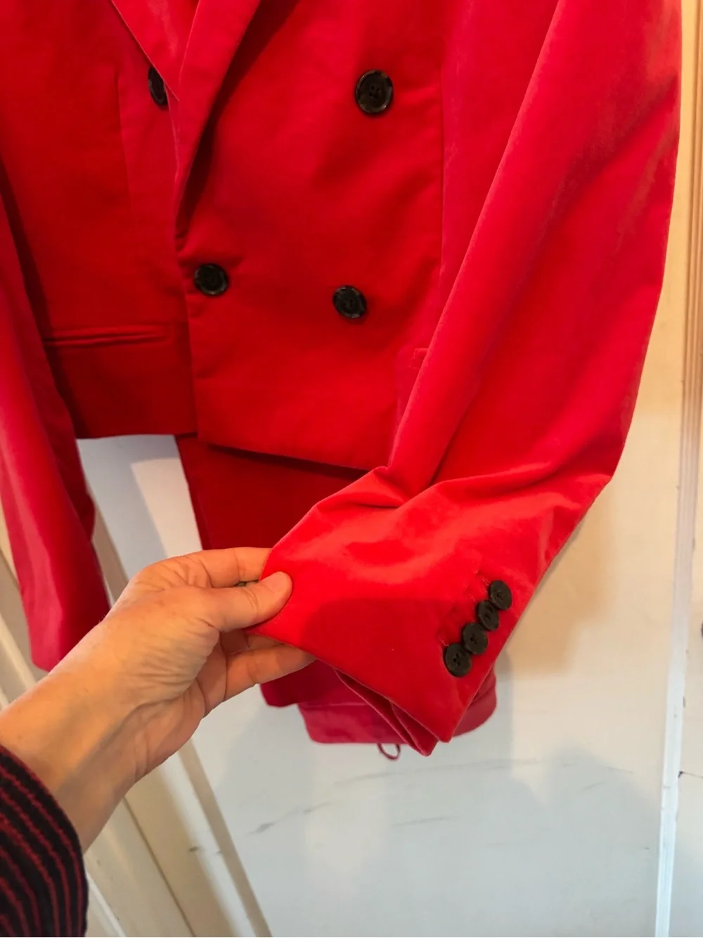 J. Crew Red Velvet Suit size 10